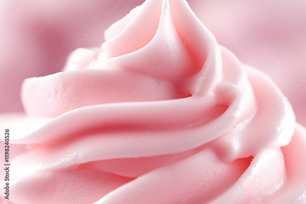 Close-up of Soft Pink Buttercream Swirl on Cupcake for Sweet Dessert Presentation : Generative AI Close-up of Soft Pink Buttercream Swirl on Cupcake for Sweet Dessert Presentation : Generative AI