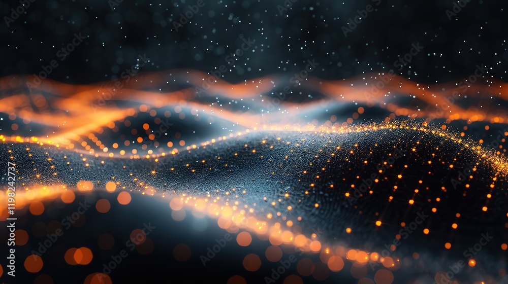 Obraz premium Abstract_background_with_bokeh_lights_and_particles