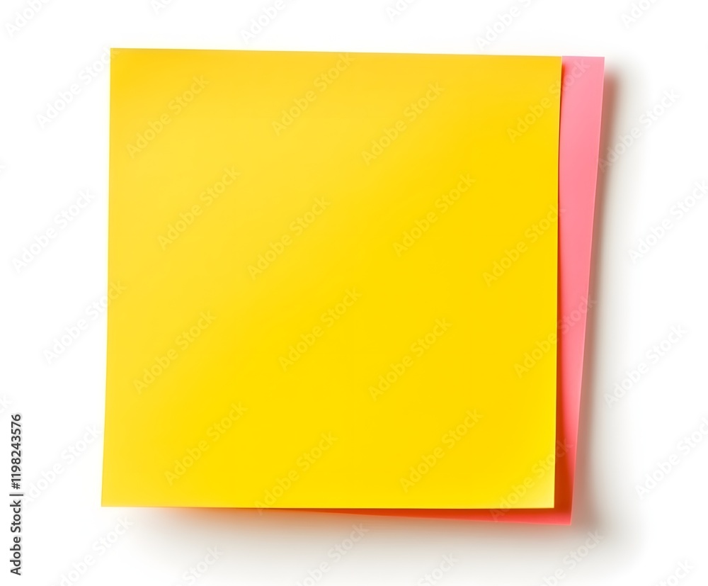 Yellow Sticky Note Paper With Pink Corner Yellow Sticky Note Paper With Pink Corner