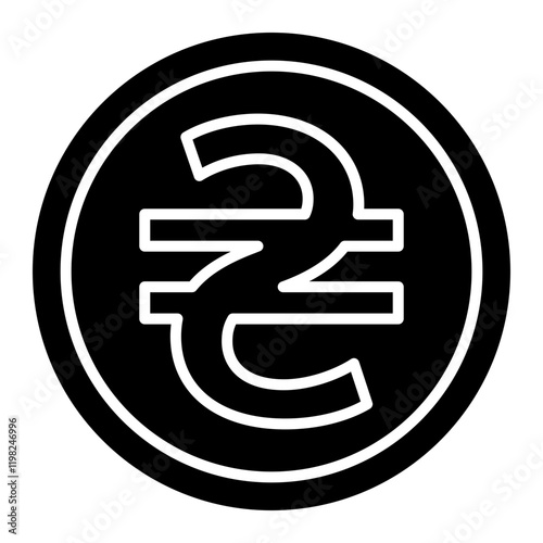Ukranian Hryvnia Currency Symbol Outline Glyph Icon