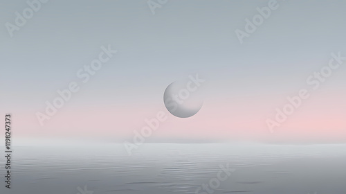 Moonrise silver gradient effects: twilight silver colorscape. Moonshade. Illustration photo