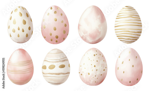 Isolated Colorful Decorative Eggs for Spring and Easter Celebrations