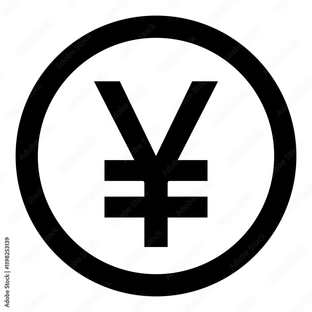 Fototapeta premium Japanese Yen Currency Symbol Solid Icon