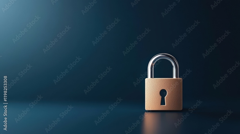 Secure Padlock on Dark Background for Privacy Concept Secure Padlock on Dark Background for Privacy Concept