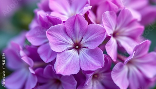 Close-up of Delicate Purple Phlox Flowers