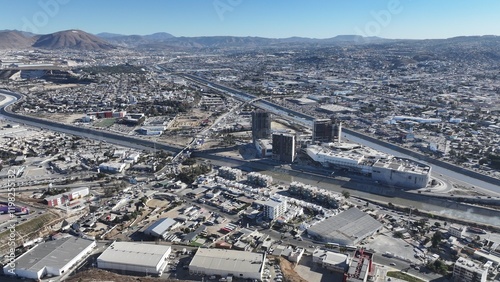 Tableau sur toile Tijuana, México vista desde el cielo