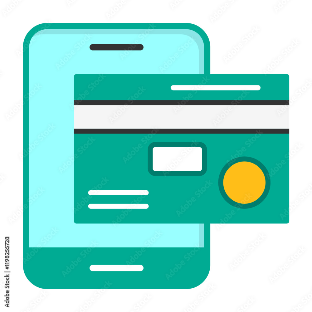 Obraz premium Mobile banking Flat Style Icon