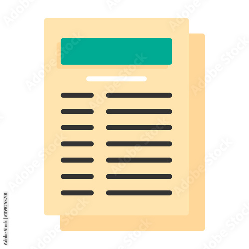 Bank statement Flat Style Icon