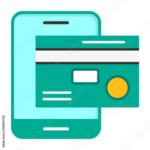 Mobile banking Flat Style Icon