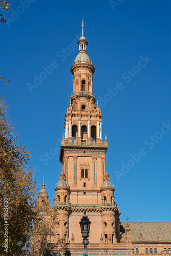 Obraz na płótnie Pavillon auf der Plaza de España im Parque de María Luisa, Sevilla, Spanien, Andalusien w salonie
