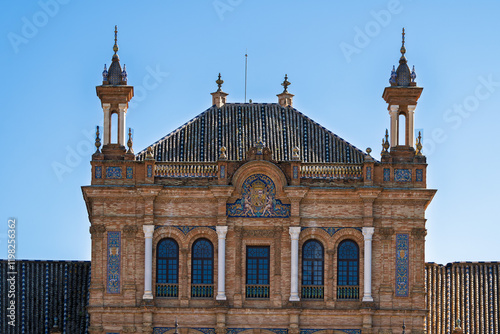 Obraz na płótnie Pavillon auf der Plaza de España im Parque de María Luisa, Sevilla, Spanien, Andalusien w salonie
