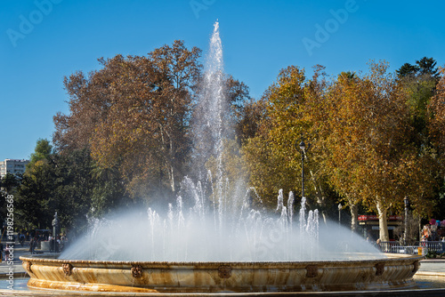 Obraz na płótnie Pavillon auf der Plaza de España im Parque de María Luisa, Sevilla, Spanien, Andalusien w salonie