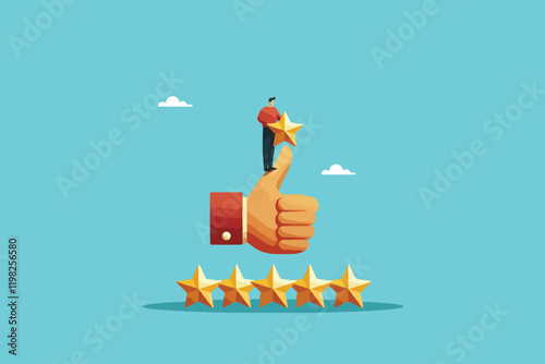 Satisfied Customer Experience, Celebrating Positive Feedback with Five-Star Ratings and Glowing Reviews