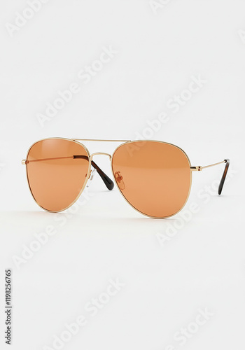 Stylish Amber Aviator Sunglasses Gold Frame Fashion Accessory