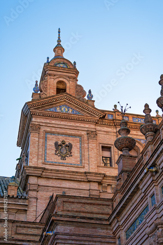 Obraz na płótnie Pavillon auf der Plaza de España im Parque de María Luisa, Sevilla, Spanien, Andalusien w salonie