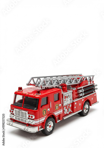 Red Toy Fire Truck Ladder Emergency Vehicle Kids Plaything