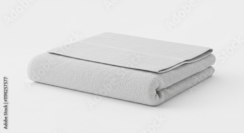 Soft White Bath Towel Folded Spa Clean Luxury