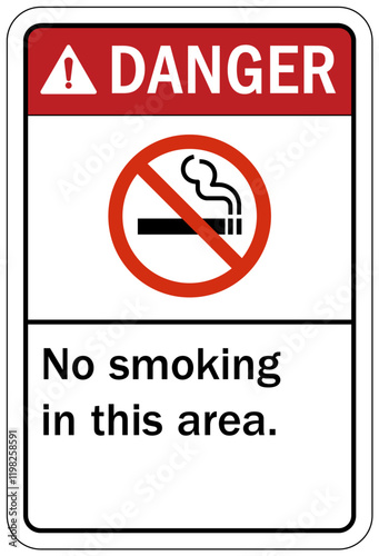 No smoking warning sign no smoking in this area