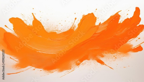 Vibrant Orange Paint Splashes on White Background Angerine Dream Ink Brush Stroke Vector Shape Creating a Dynamic and Expressive Artwork photo