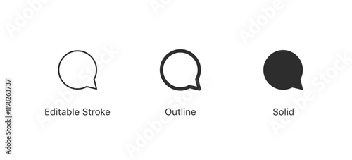 comment icon speech bubble symbol Chat message icons. editable stroke outline style for app user interface and web vector elements
