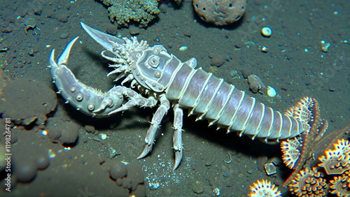 Eurypterus Crawling on Silurian Sea Bottom photo