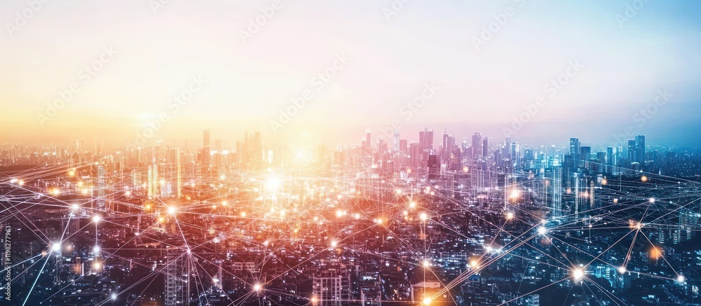 Connected Cityscape - A Network of Lights Connected Cityscape - A Network of Lights