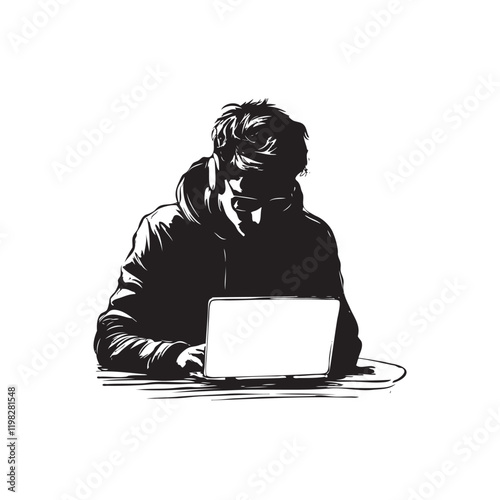 man with laptop