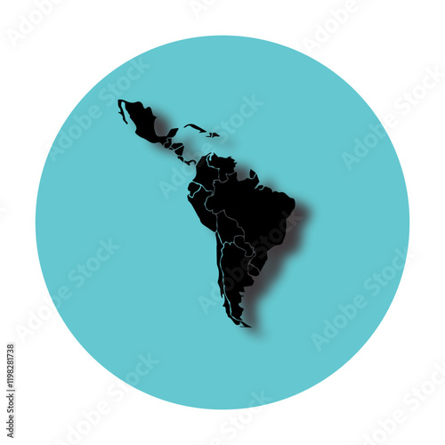 south america map icon vectors illustration