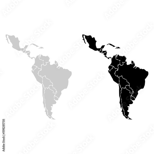 south america map icon vectors illustration