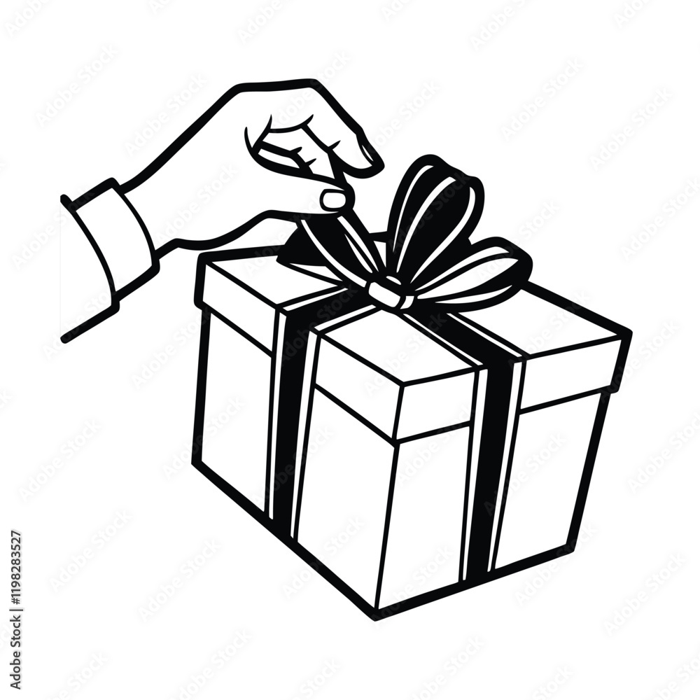 gift box vector hand on white background gift box vector hand on white background