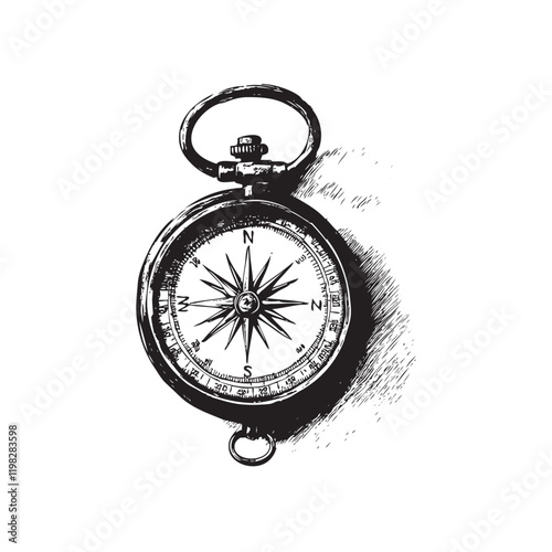 compass on black background