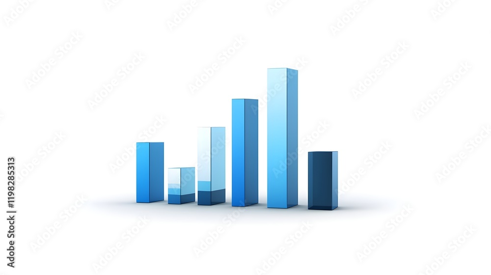 Abstract Blue Bar Graph Showing Data Increase Then Decrease Abstract Blue Bar Graph Showing Data Increase Then Decrease