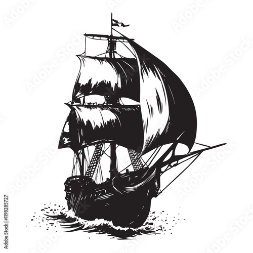 pirate ship silhouette