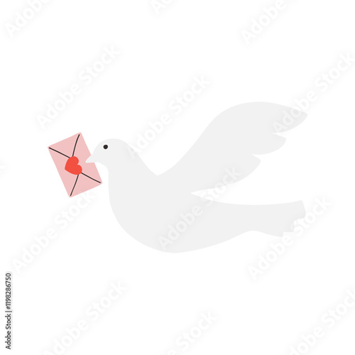 white dove with love letter