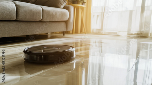 Sci-fi Technology Sweep the floor Robot Cleaning in Future Home Environment