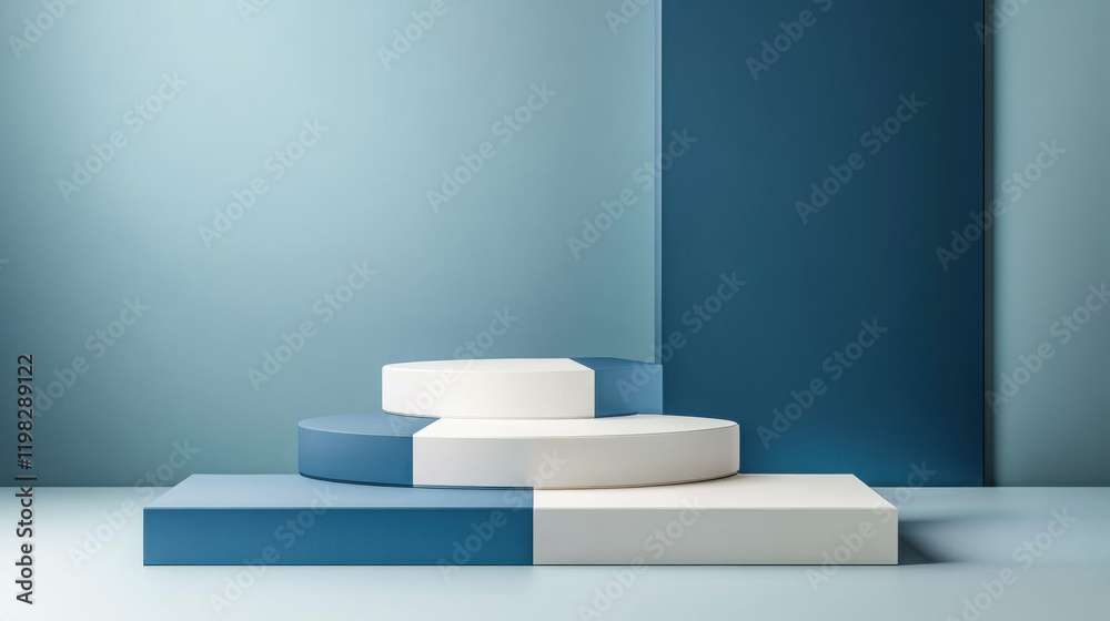 Elegant blue and white release background, rendering effect, suitable for speeches or corporate meetings Elegant blue and white release background, rendering effect, suitable for speeches or corporate meetings