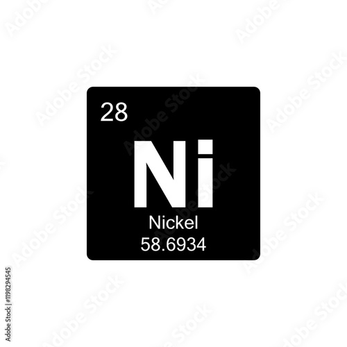 periodic table Nickel glyph icon