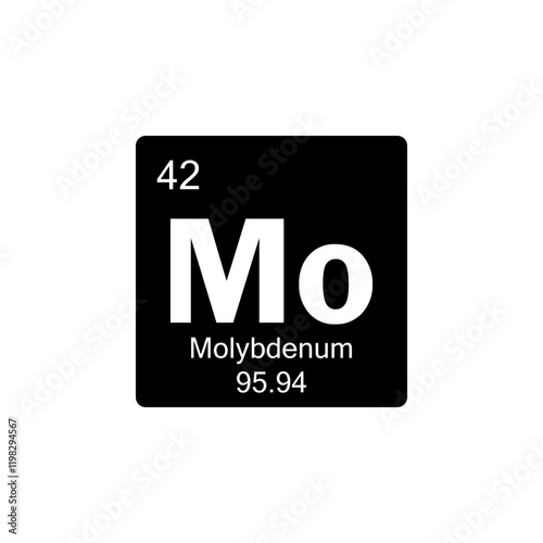 periodic table Molybdenum glyph icon