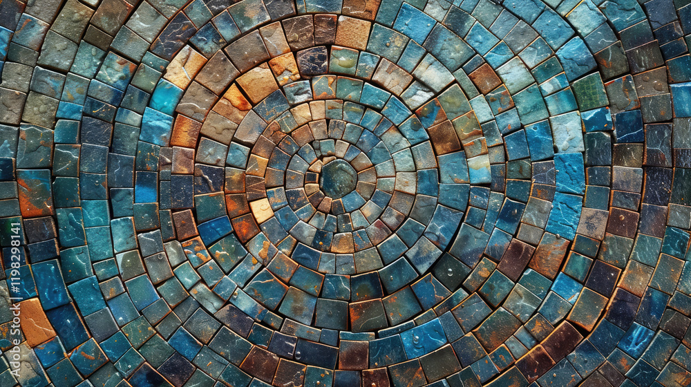 Fototapeta premium abstract blue background with circles