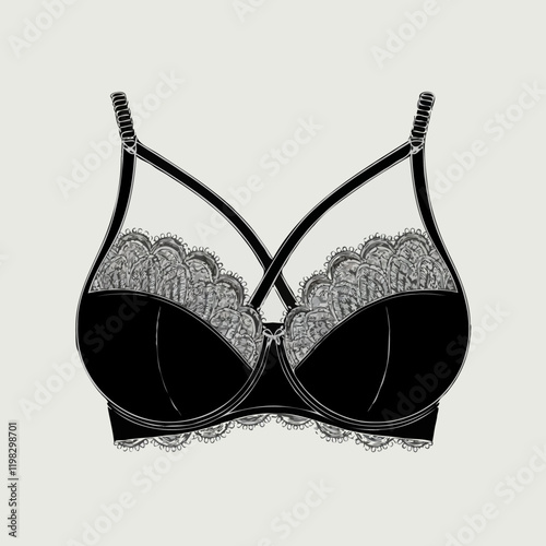 Elegant Black Lace Bra - Women's Lingerie & Fashionable Intimate Apparel with Stylish Comfort and Support