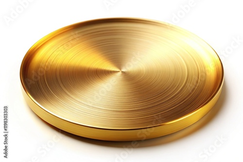 Gold Brushed Brass Plate - High-Resolution Still Life photo