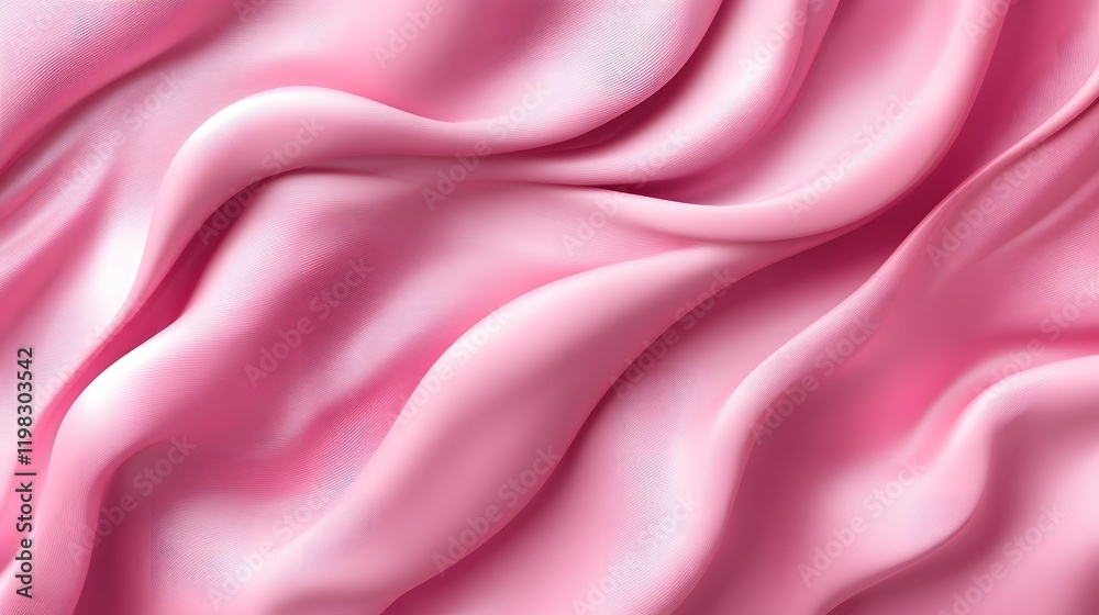 Fototapeta premium Pink fabric waves softly flowing gently