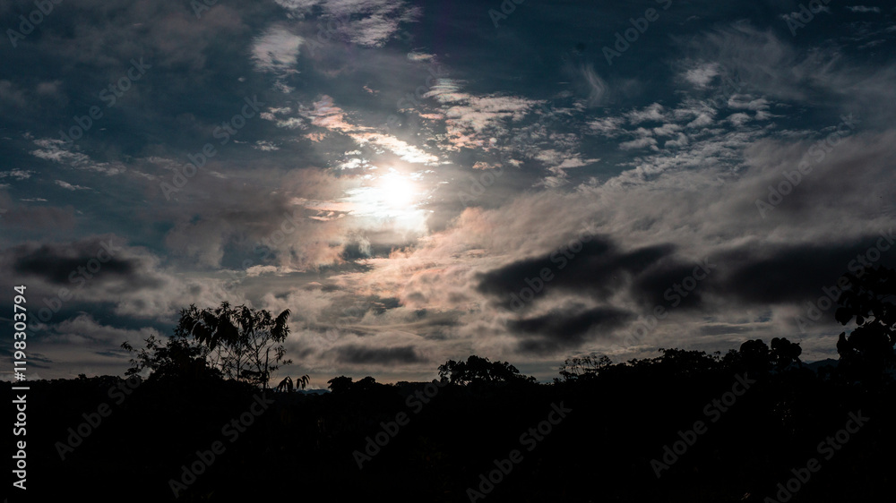 Atardecer horizonte en la Amazonía Atardecer horizonte en la Amazonía