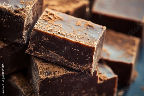 Close up of smooth chocolate fudge