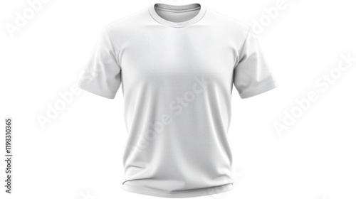 Simple white T-shirt on transparent background
 photo