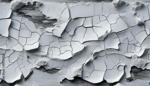 Deteriorating Paint Texture A Study of White Cracks and Flaking Layers on a Rough Surface photo