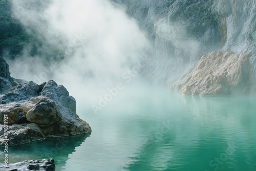 Experience Japan s hot spring hell characterized by emerald waters reaching nearly 100 C photo