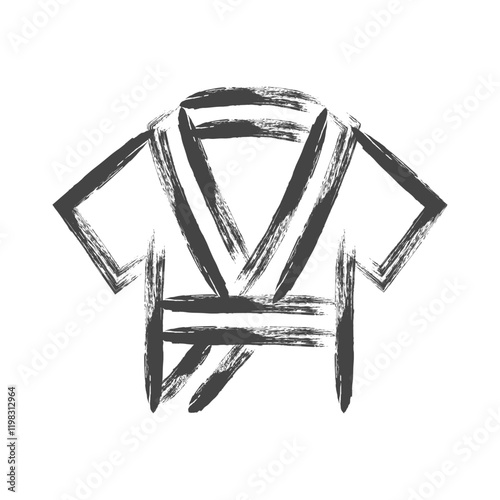 筆書きスポーツ関連の単品アイコン　柔道着