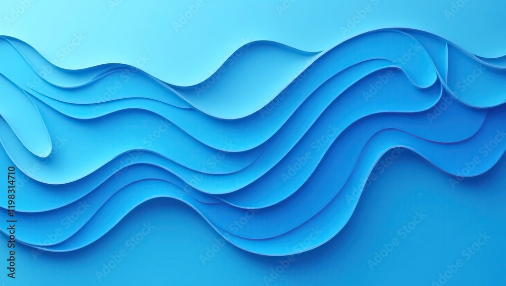 Abstract Blue Waves Layered Design Abstract Blue Waves Layered Design