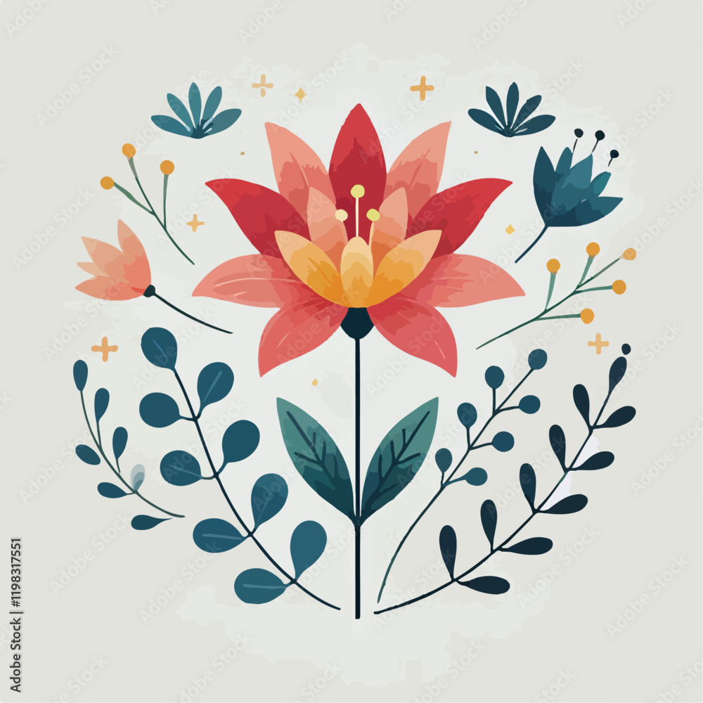 floral background with heart floral background with heart